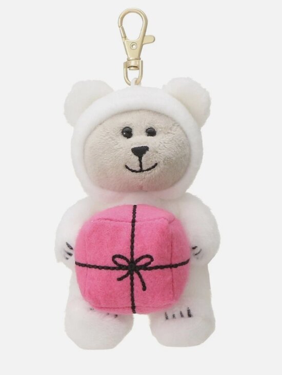 Starbucks Accessories - Starbucks Christmas Holiday 2021 White Plush Bearista w/ Pink Pkg/Mini Keychain